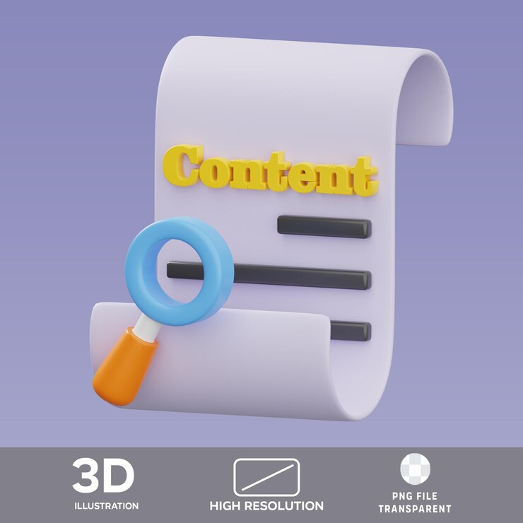 PSD illustrazione 3d del contenuto psd