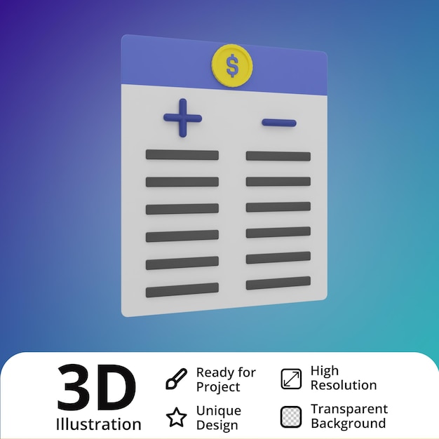 Illustrazione 3d del debito