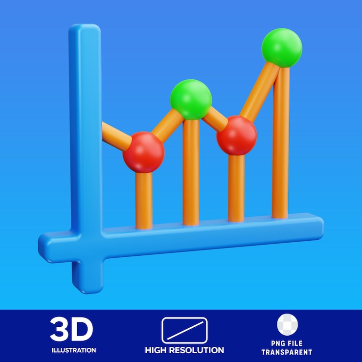 PSD illustrazione 3d del diagramma a righe psd