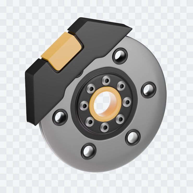 PSD illustrazione 3d del disco di freno