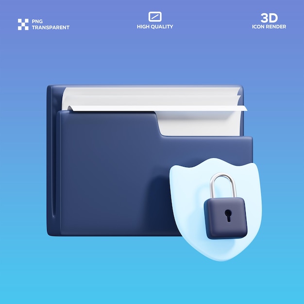 Illustrazione 3D del file di sicurezza PSD