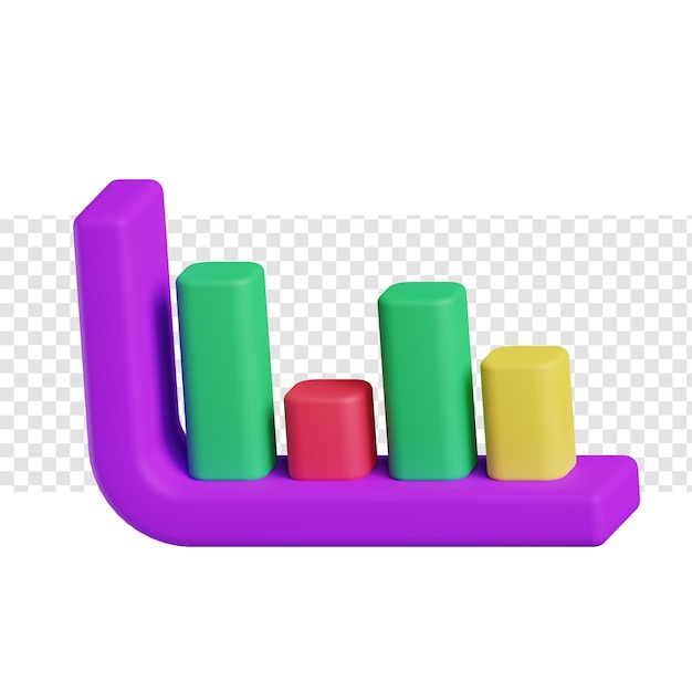 illustrazione 3d del grafico a barre