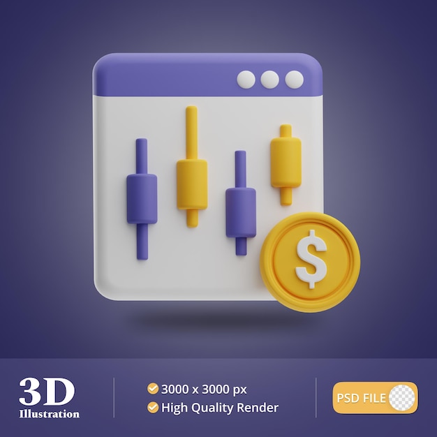 Illustrazione 3d del grafico del credito e dell'oggetto prestito