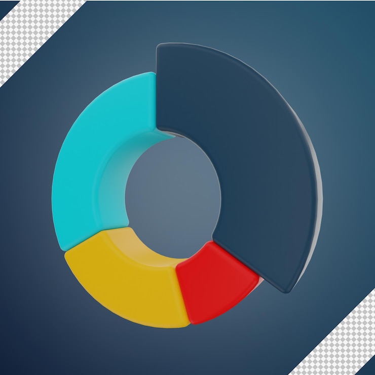 PSD illustrazione 3d del grafico della ciambella