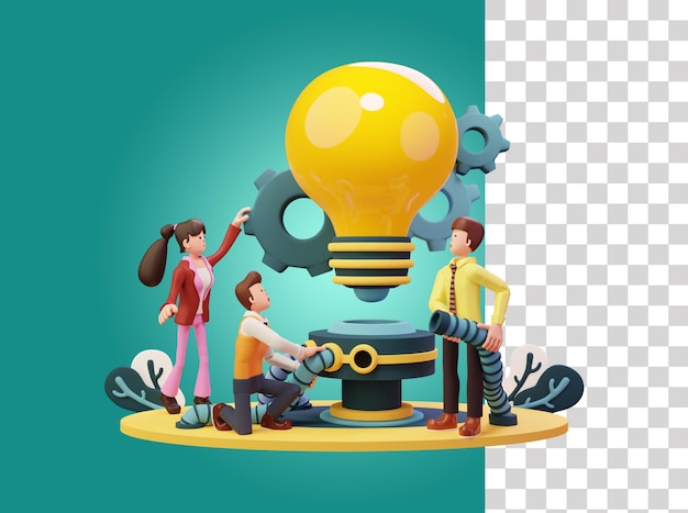 Illustrazione 3d del lavoro di squadra