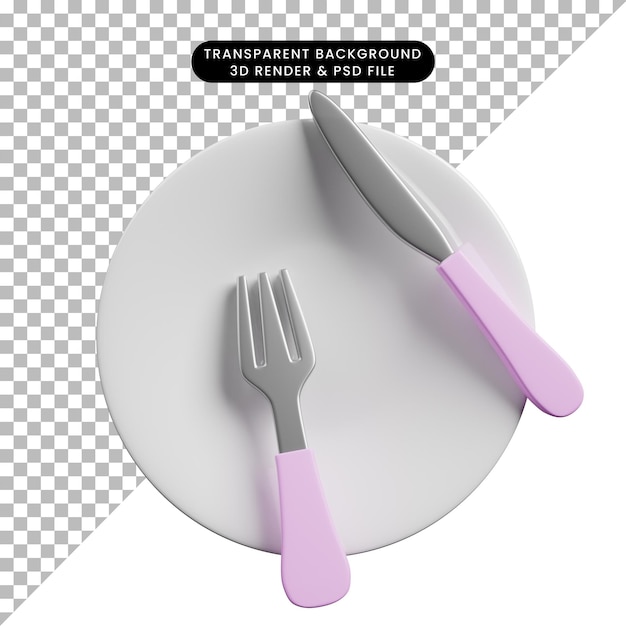 Illustrazione 3d del linguaggio dei segni con il concetto di posate pausa o pausa