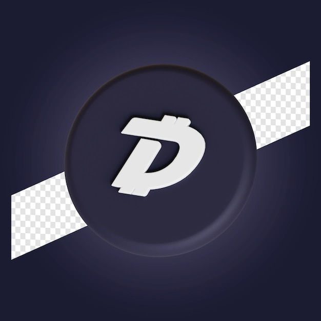 Illustrazione 3d del logo del simbolo della criptovaluta Digibyte