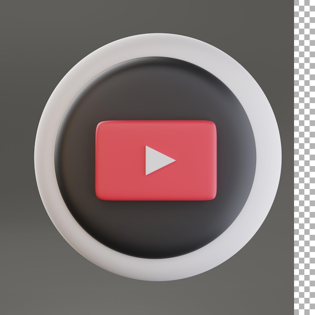 Illustrazione 3d del logo di Youtube