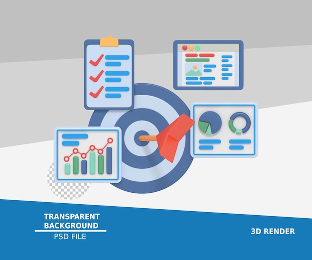 Illustrazione 3D del marketing digitale