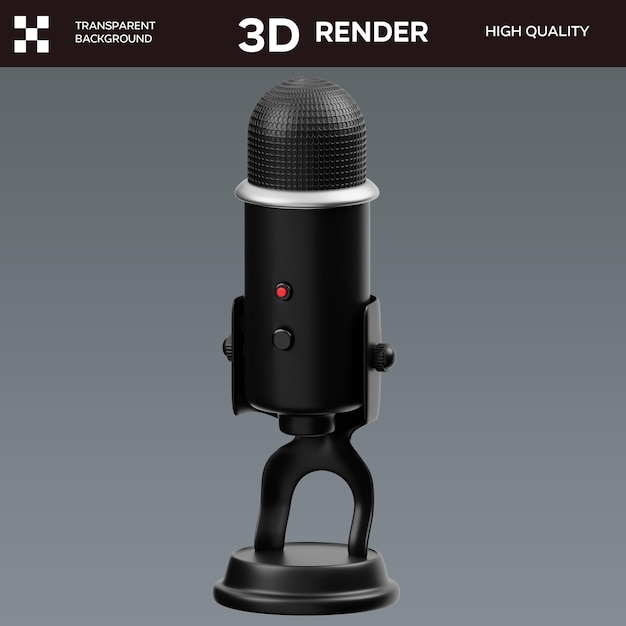 Illustrazione 3D del microfono ASMR