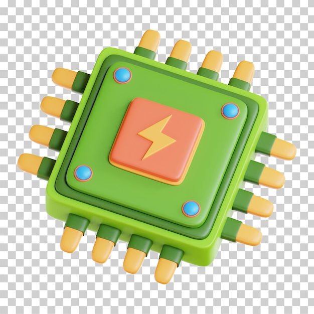 Illustrazione 3d del microprocessore