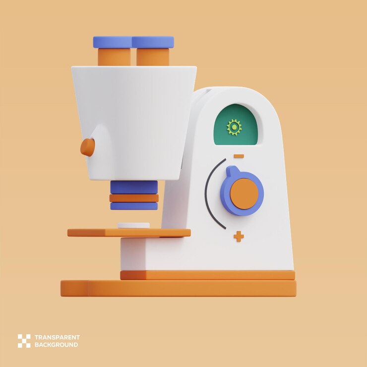 PSD illustrazione 3d del microscopio psd