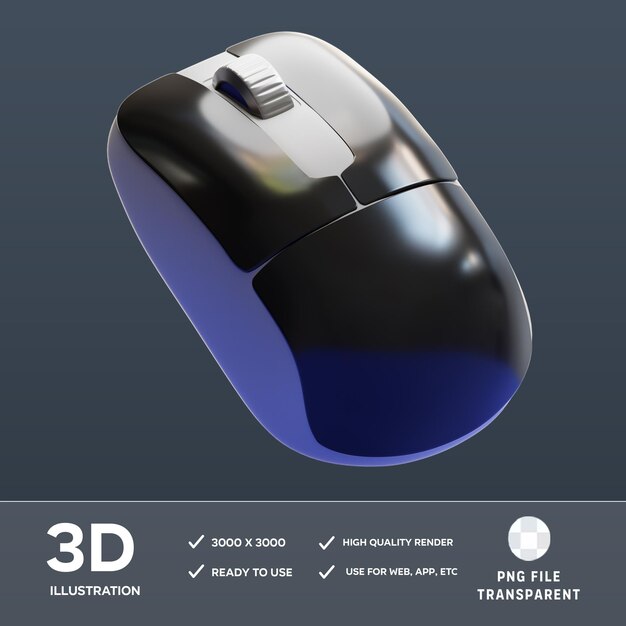 Illustrazione 3D del mouse PSD