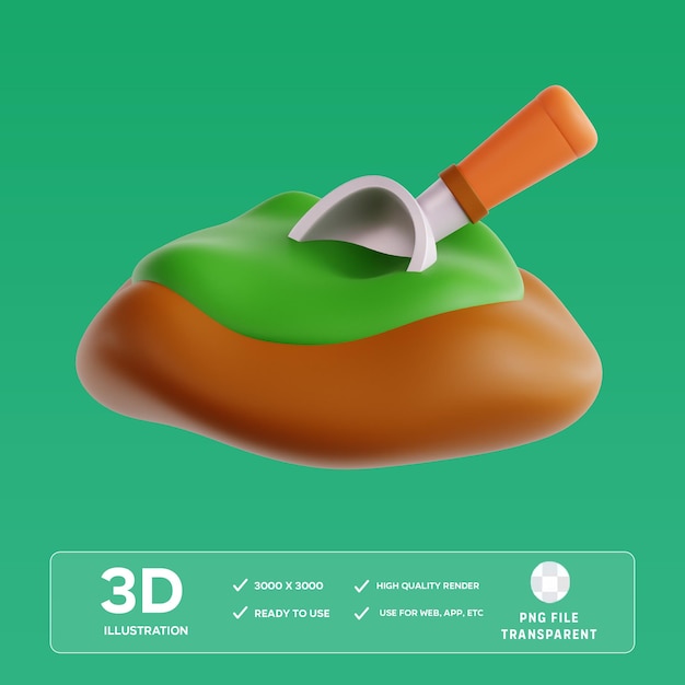 Illustrazione 3D del mucchio di pacciamatura naturale PSD