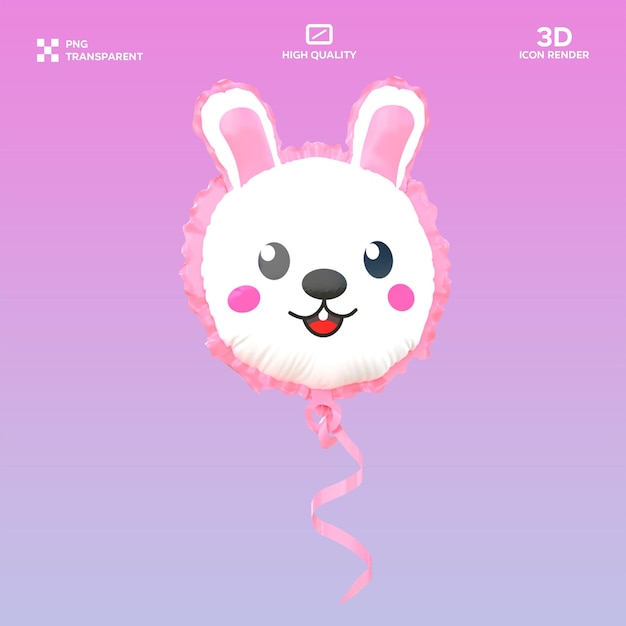 Illustrazione 3D del palloncino coniglietto PSD