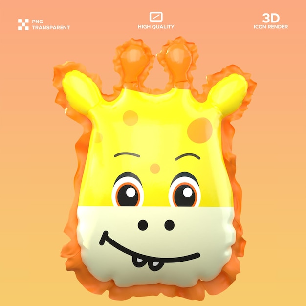Illustrazione 3D del palloncino di giraffa PSD