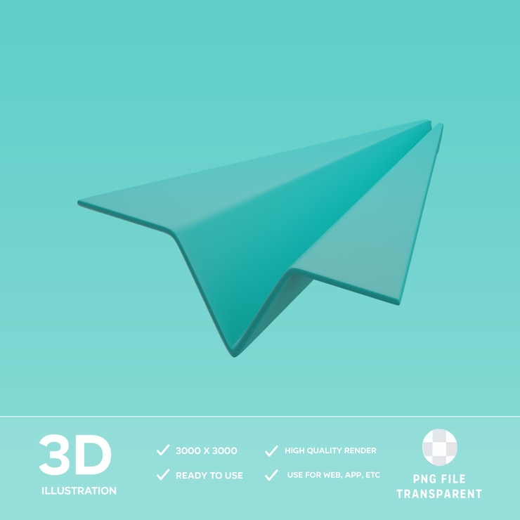 PSD illustrazione 3d del piano di carta psd