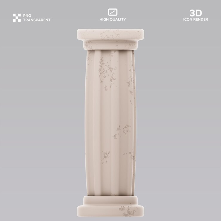 PSD illustrazione 3d del pilastro psd