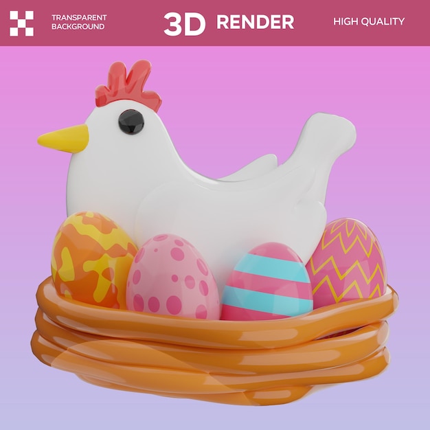 Illustrazione 3D del pollo riproduttore PSD