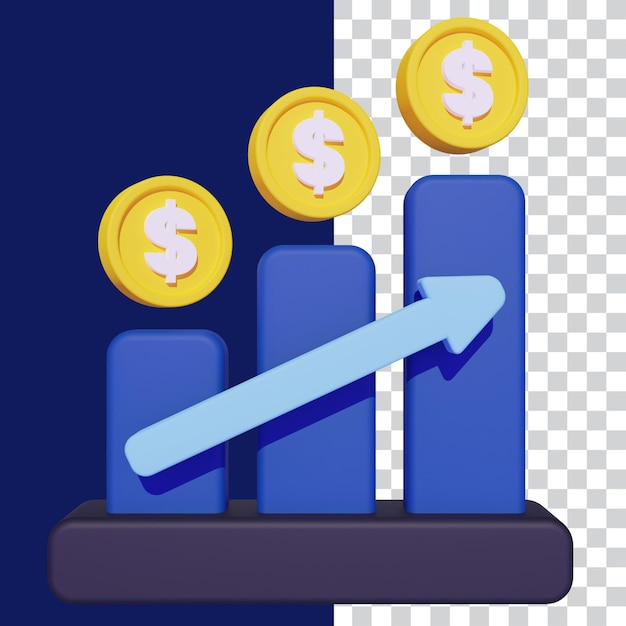 Illustrazione 3D del profitto finanziario