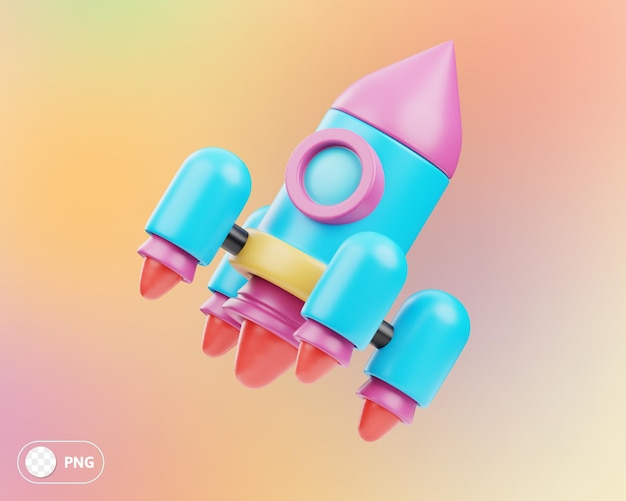 illustrazione 3d del razzo