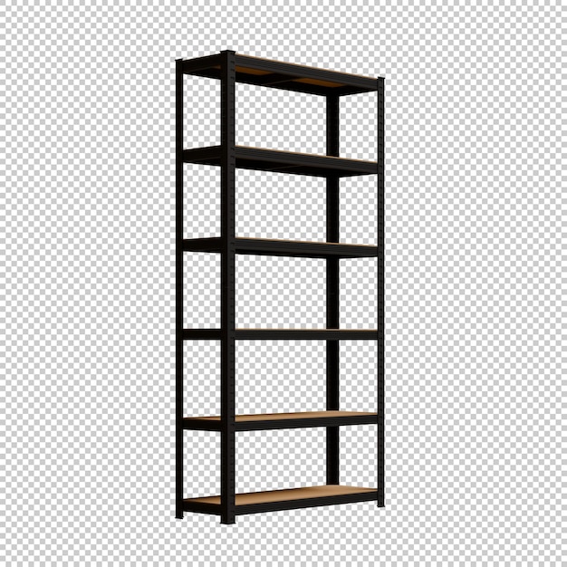 Illustrazione 3D del rendering della scaffalatura in acciaio leggero