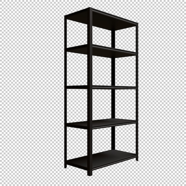 Illustrazione 3D del rendering della scaffalatura in acciaio