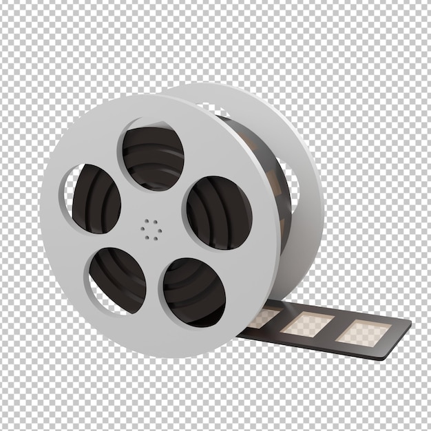 illustrazione 3d del rullino di film