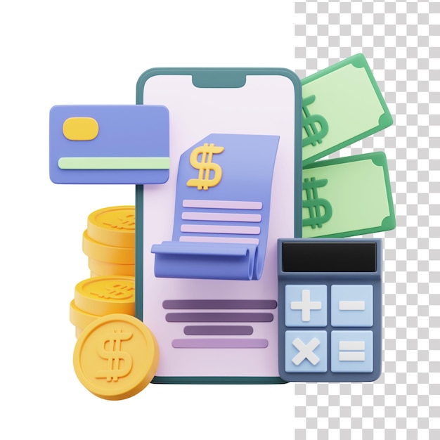 Illustrazione 3d del sistema bancario online