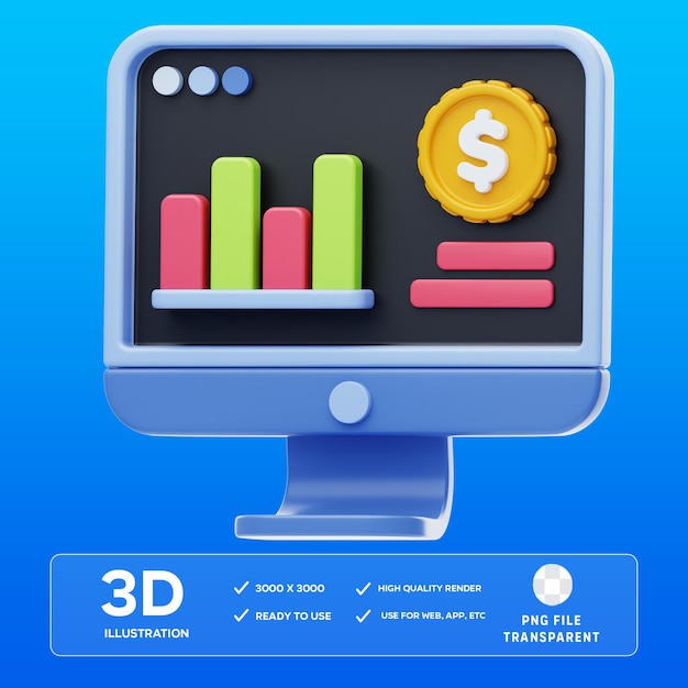 Illustrazione 3D del software di contabilità PSD