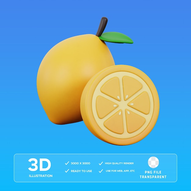 Illustrazione 3D del succo di limone