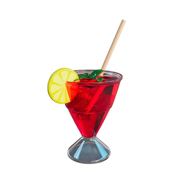 Illustrazione 3D del succo estivo