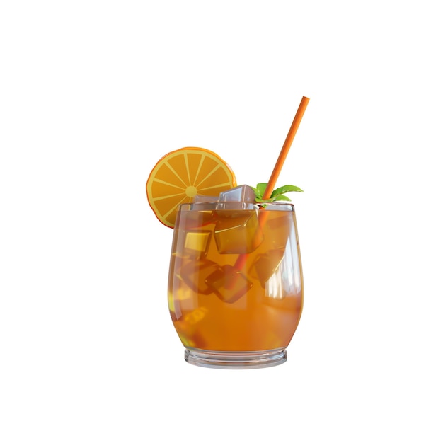 Illustrazione 3D del succo estivo