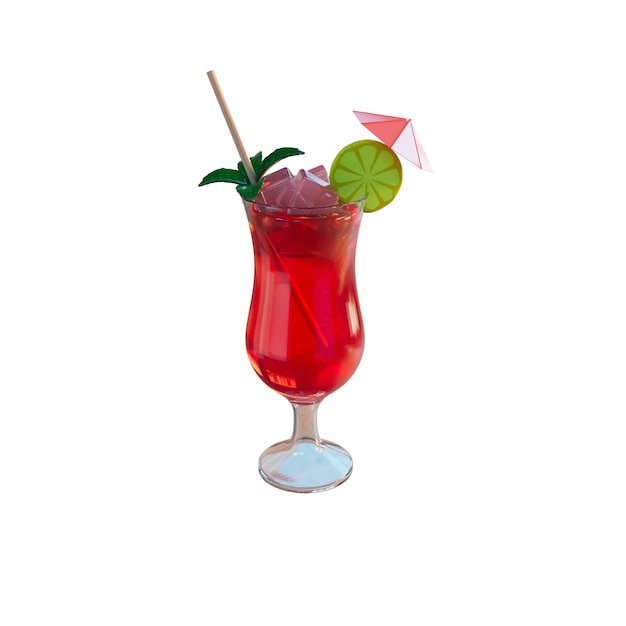 Illustrazione 3D del succo estivo