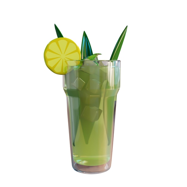 Illustrazione 3D del succo estivo