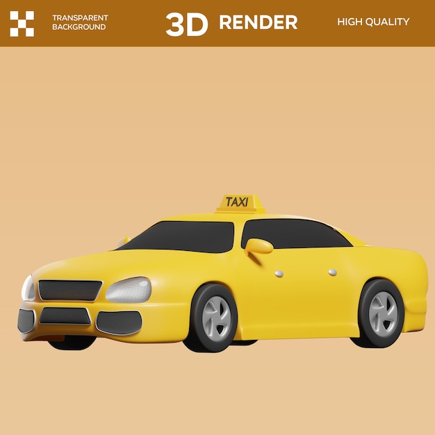 Illustrazione 3D del taxi PSD