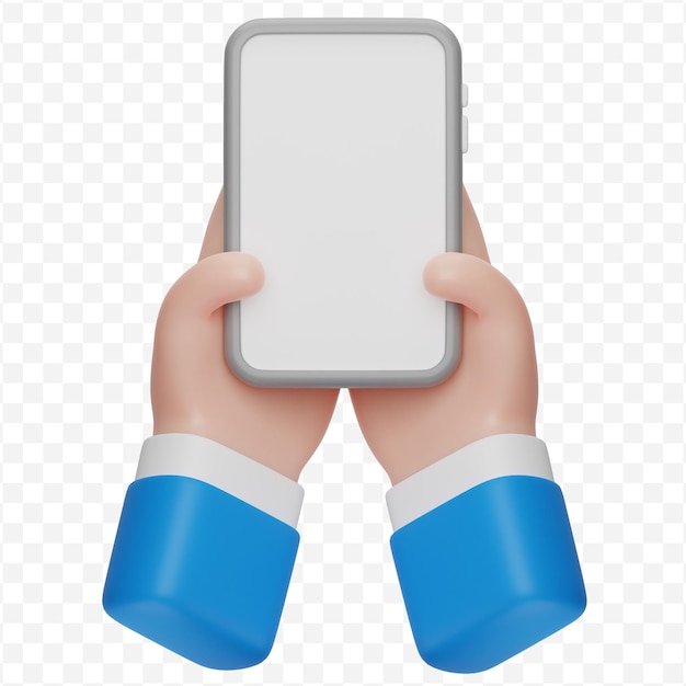 Illustrazione 3d del telefono della stretta della mano