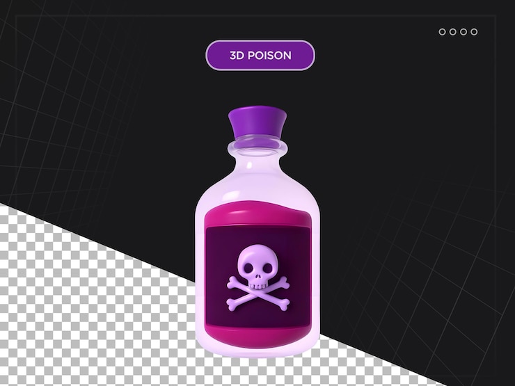 PSD illustrazione 3d del veleno