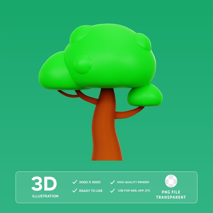 PSD illustrazione 3d dell'albero psd