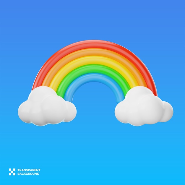 Illustrazione 3D dell'arcobaleno PSD