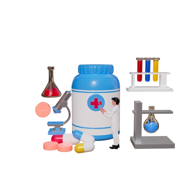 Illustrazione 3D dell'assicurazione medica