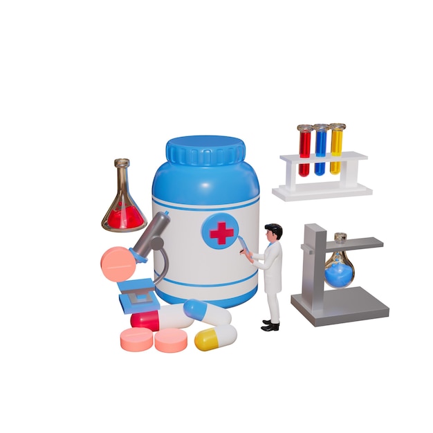 Illustrazione 3D dell'assicurazione medica