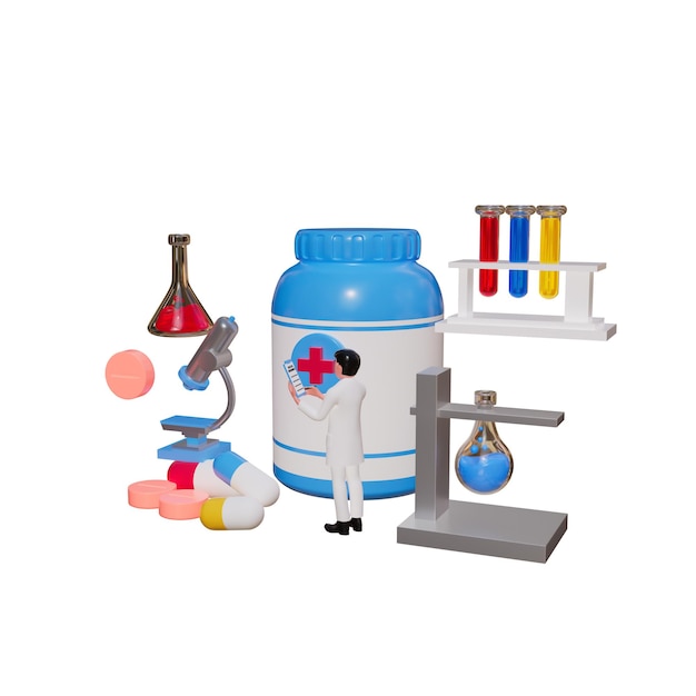 Illustrazione 3D dell'assicurazione medica