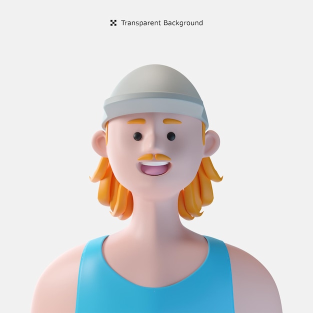 Illustrazione 3d dell'avatar del personaggio