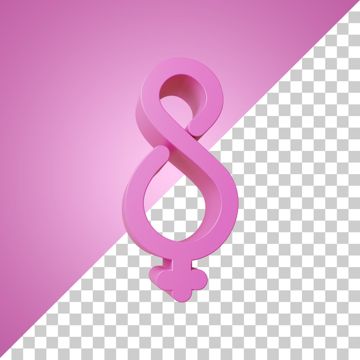 PSD illustrazione 3d dell'icona degli elementi del giorno della donna