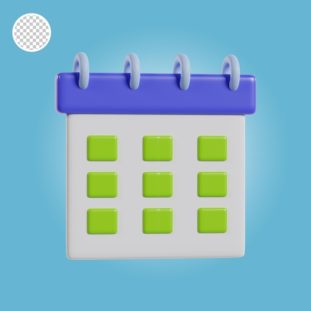 Illustrazione 3d dell'icona del calendario aziendale
