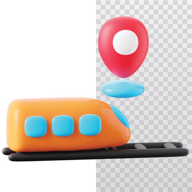 Illustrazione 3D dell'icona del treno