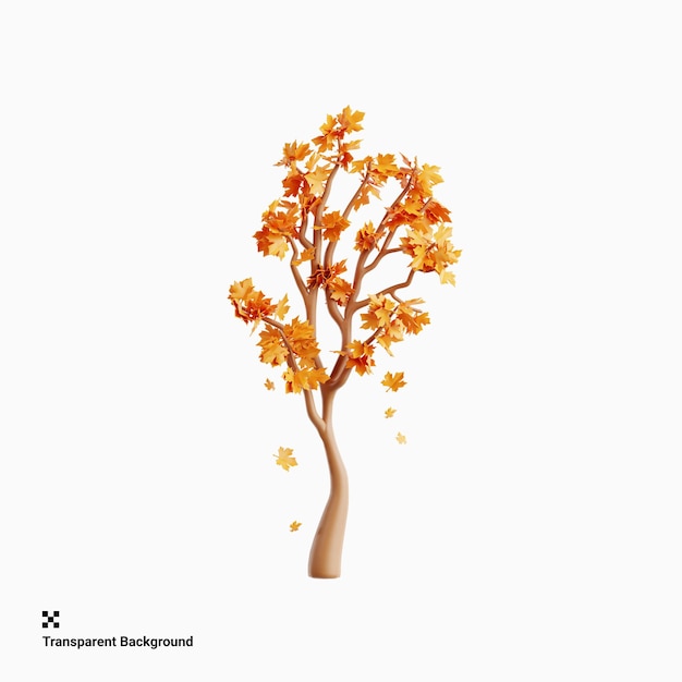 Illustrazione 3D dell'icona dell'albero d'acero maestoso