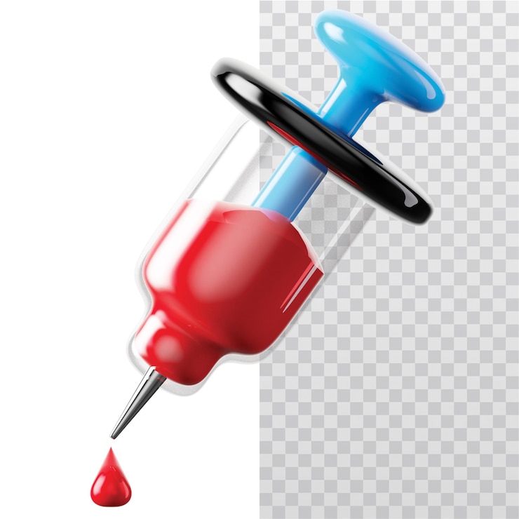 PSD illustrazione 3d dell'icona della siringa