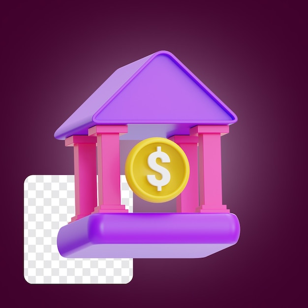Illustrazione 3D dell'icona di home banking di pagamento del contabile